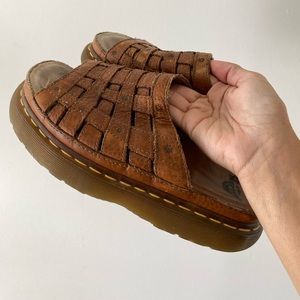 Dr. marten woven slide platforms